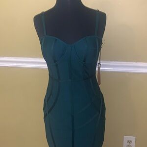 Haute Monde Green Bandage Dress Size Small